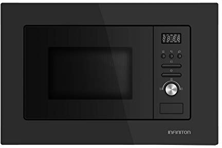 MICROONDAS INTEGRACION IMW-20BTN INFINITON (CRISTAL NEGRO, 20L, Potencia 800W, Grill 1000W, Capacidad 20l, Plato 24,5 cm, Descongelador)