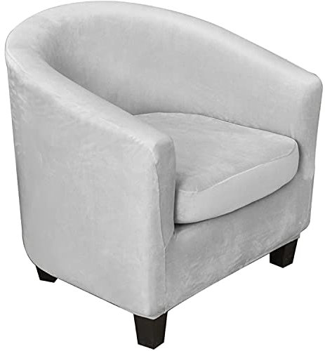 GYHH 2-teilige Sesselschoner Sesselüberwurf Sesselhusse Sesselbezug Elastisch Stretch Sesselbezug Für Clubsessel Loungesessel Schonbezug Für Stretch (Light Gray)