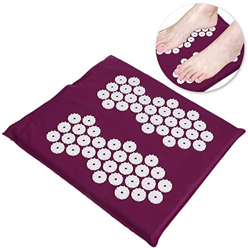 Akupunktur Matte Fuß, Akupressurmatte Massagekissen Massagematte Akupressurmassage Fußmassagematte Akupressurmatte For Akupunktur Müdigkeit Linderung[Lila]