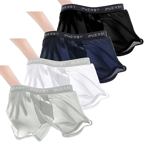 INNERSY Mens Boxers Shorts Multipack Mesh Sports Underwear Trunks Pack of 4 | Lightweight Quick Dry Boxer Briefs, Breathable for Daily Wear or Exercise, No Open Fly, Cool and Snug Fit, 3D Pouch, Tag-free