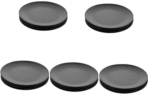 4 Pezzi Piatto In Melamina Nera Piatti Piani Neri Piatto Da Portata Rotondo Piatti for Fonduta Piatti Da Cucina Set Di Stoviglie Gotico Piatto for Barbecue In Melamina Piatto Rotondo Piatto A Fondo Pi