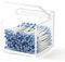 WORHE Acrylic Premium Cotton Bud Holder with Lid Bud Dispenser, Cotton Swab and Pad Holder Container Storage Box, Stick Stand Storage Box, Keep your Cotton Swabs Neat and Tidy-DP011