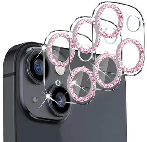 Irikdescia 3 protezioni per fotocamera, compatibili con iPhone 15, compatibile con iPhone 15 Plus, protezione completa della fotocamera, pellicola protettiva trasparente HD, antigraffio, senza bolle,