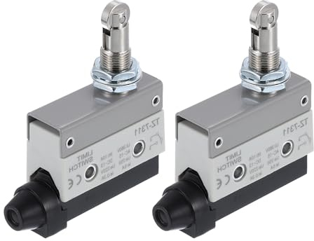 sourcing map Limit Switch Roller Plunger TZ-7311 Mount 1NC+1NO 3D Printer Door Switch Metal Momentary Switch 2 Pcs