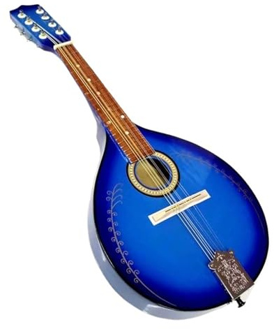 Mandolinen-Instrumentensatz Mandoline Instrument Handwerk Fichte Mandoline Acht-Saiter Blau(Blue1)
