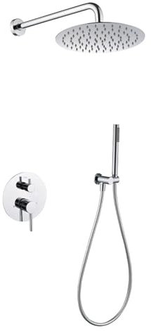 Duschsystem Unterputz Regendusche Einhebelmischer Bad Mischbatterie Dusche Unterputz mit Handbrause,Chrom