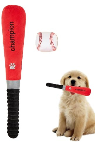 Baseballschläger-Hundespielzeug,Baseballschläger-Hundekauspielzeug - Eingebautes Quietsch-Hunde-Anreicherungsspielzeug für große Hunde,Welpen-Beißspielzeug, Kauspielzeug für Welpen, zum Zahnen
