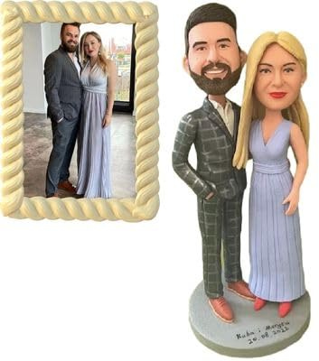 Novela Individuelle Pärchen-Wackelkopf-Figuren, personalisierbar, Ganzkörper-Handarbeit, Wackelkopf-Figur, Puppenskulptur, Statue aus Bild, 2 Personen, hohe Ähnlichkeit