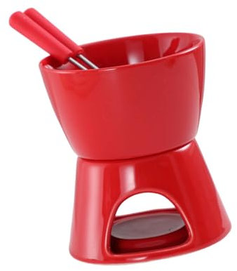 FLCPJGV Chocolate Fondue Pot Melt Hot Pot Bowl Set with 2 Fork Broth Party Tea Light Porcelain Melting Pot Ice Cream Hot Pot