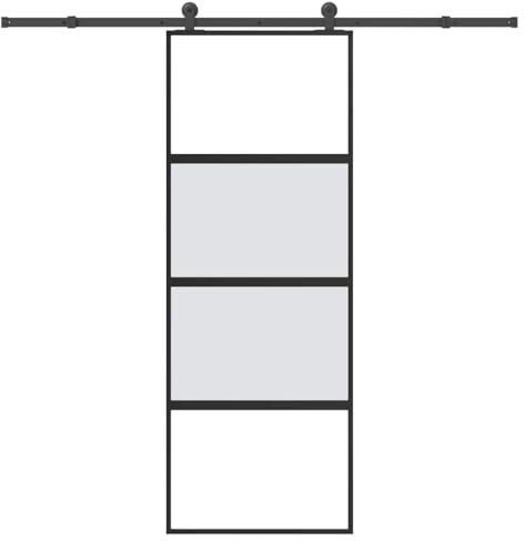 vidaXL Porta Scorrevole Ferramenta 76x205 cm Vetro Temperato Alluminio, porta scorrevole su binario, porta scorrevole interna, porta scorrevole interna