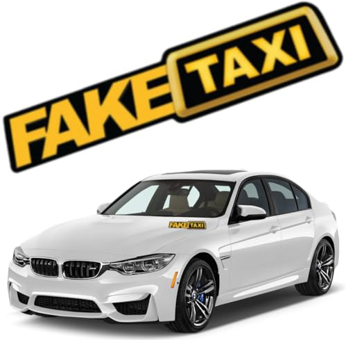 Faux taxi autocollant, Autocollants Faketaxi, autocollant voiture drole, Autocollant drôle de faux taxi, pour voiture, moto, bus, caravane, voiture