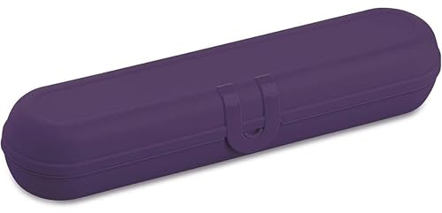 Koziol KLIKK Besteck-Etui ohne Besteck, Besteckbox to go, Outdoor Besteck-Behälter für Camping, Wiederverwendbare Besteck-Verpackung, Bestecktasche, Besteckdose, Strukturviolett