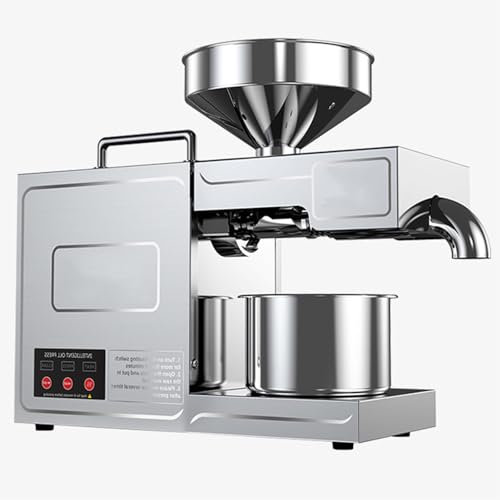 ZenSeFarin Ölpresse Elektrisch Ölmühle Edelstahl 820W Öl Expeller Pressmaschine Automatische Ölpresse Maschine Intelligente Öltemperaturkontrolle Professionelle Öl Pressmaschine
