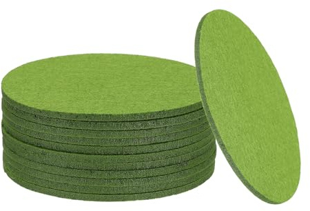 uxcell 12pcs Felt Drink Coasters, 3 Inch Coffee Cup Coasters Protect Furniture and Table from Water Marks Home Bar Use Green