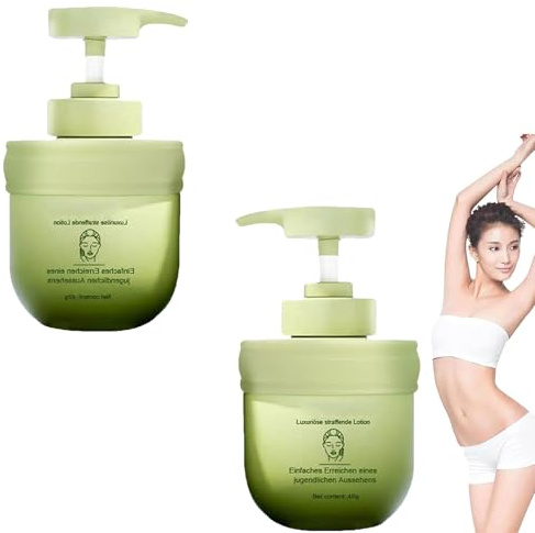 Lot de 2 lotions raffermissantes au collagène, 30 g, crème pour le corps de luxe avec beurre de karité naturel et acide hyaluronique, réduit les rides, hydrate les peaux sèches, donne une peau