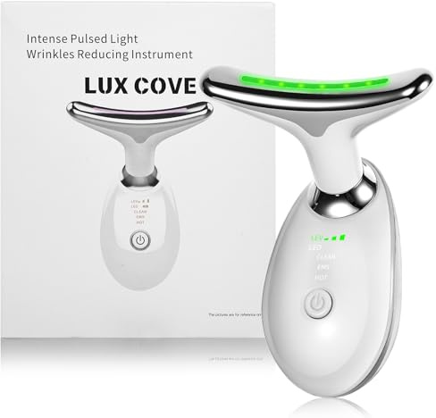 Dispositivo de escultura facial LED 7 en 1, con 3 modos funcionales, con microcorriente, radiofrecuencia y funciones calientes para levantamiento de contorno facial, eliminación de arrugas y