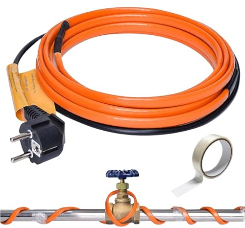 Heizkabel 2 Meter Länge, Self-Regulating Rohrbegleitheizung für Frostschutz und Temperatursicherung, Ideal für Wasserrohre und Pflanzen (2M)