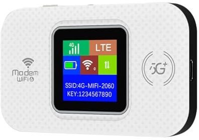 Dawutocap Router WiFi 6 LTE de velocidad rápida de 4 GHz para Estados Unidos con batería larga, selección de transmisión automática, ranura para tarjeta de memoria, enrutador de viaje de múltiples
