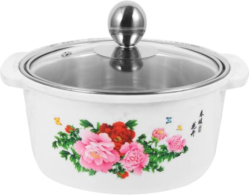 VALICLUD Olla Sopera Pequeña de Acero Inoxidable con Tapa Multifuncional para Hot Pot y Sopa Diseño Desmontable y Base de Calentamiento Uniforme Apta para Cocina de Inducción y Fácil de