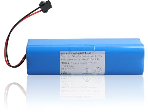 Batteria di ricambio da 4000 mAh per aspirapolvere Lefant U180 Total Clean, 12,8 V, batteria al litio ad alta capacità