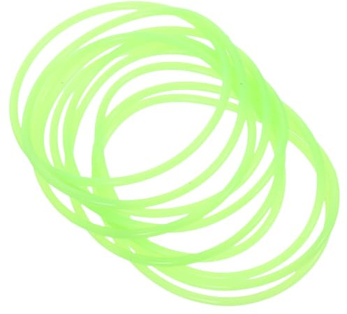 GARVALON 10 Pezzi Braccialetti Luminosi in Silicone Verde Chiaro, Elastici e Sottili, da Polso Unisex per Feste e Concerti, Eleganti e Flessibili