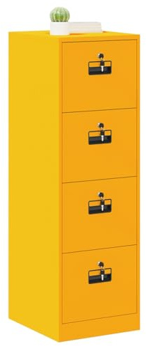 vidaXL Arkivkåp 2 pcs Senapsgul 44 x 50 x 139 cm Kallvalsat Stål, Modern kontor, industriell förvaring, rektangulär metallskåp, rymlig lådor för arbete, säker filhantering