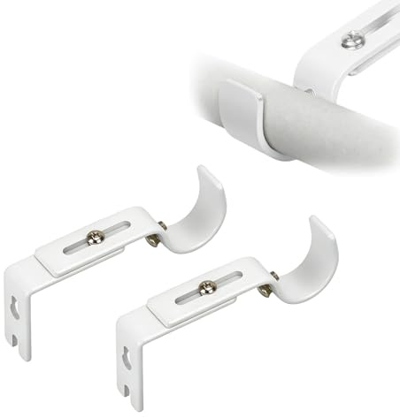 Cloxtralon - Soporte para barra de cortinas, 2 soportes de pared ajustables (distancia de 6 a 9 cm por relación a la pared) - para barras de diámetro 25 mm, compatible con maletero de persiana