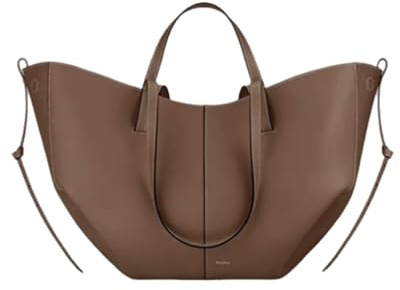 CORIOS Damen Handtasche Flügeltasche Cyme Rindsleder Schultertaschen Eimer Taschen Große Kapazität Tragetasche Elegant Tote Beutel Henkeltaschen 2pcs für Reise Arbeit Shopper Alltag Kastanie L