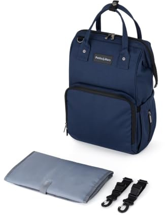 Petite&Mars Sac à dos pour poussette - Sac à dos à langer - Sac à dos à langer - Sac à dos pour poussette Jack, bleu foncé, groß, Moderne