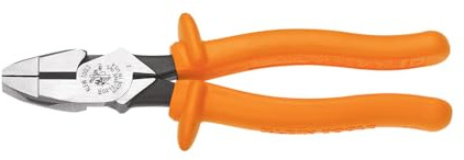 Klein Tools D20009NEINS Insulated Lineman's Pliers, Made in USA, with Dual Layer Insulation Exceeding Tests and Flame and Impact Resistance, 9-Inch