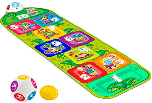 Chicco Jump & Fit Elektronische Hüpfmatte, Interaktives Spiel mit Lichtern und Geräuschen, Musikmatte für zu Hause, 2 Spielmodi, 150 cm, Kinderspielzeug von 2-5 Jahren