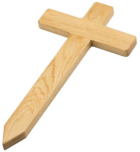 Hobicht Elegante Piccola Croce In Legno Europ. Quercia Per Tomba, Croce In Legno, Come Ricambio Per Lapide, Per La Tomba Del Cimitero O Come Decorazione Funeraria Per Cane, Gatto