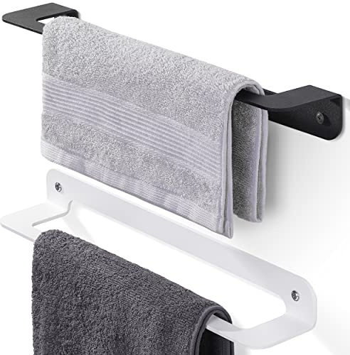HOLZBRINK Handtuchhalter Bad Wandmontage, Handtuchstange Weiss, Single 45x8x5 cm, 1 Stück, HLW-450-9016