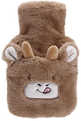 GIVBRO Borsa per bottiglia di acqua calda Scaldamani con custodia in peluche per l'inverno Caldo Addomen Pain Relief (#C)