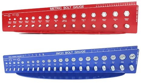SAE and Metric Bolt Gauges Check-a-Thread Nut Fastener Size Tool