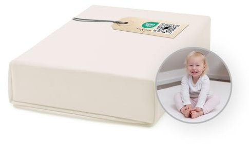 Ehrenkind® Spannbettlaken für Babybett Kinderbett | 100% Bio-Baumwolle Spannbettlaken 90x200 | Atmungsaktives Spannbetttuch (160 g/m²) | Material Oeko-TEX 100 Zertifiziert, 200x90cm Natur