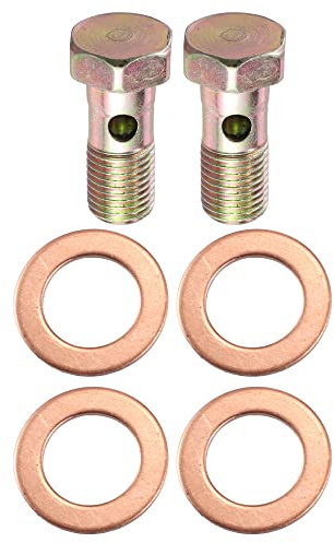 X AUTOHAUX 2 Set Banjo Bolt Brake Fitting Adapter M12x1.25 Thread Banjo Bolt
