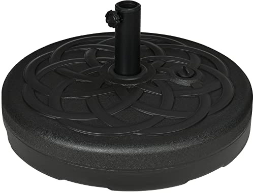 Outsunny Pied de Parasol Base de lestage à remplir de Sable ou d'eau 25L avec poignée Ø 56 x 30,5H cm Noir