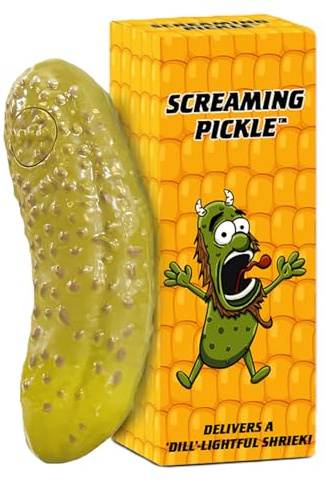 DR DINGUS Screaming Pickle - Original Goat Scream - Best Talking Noise Gag Gift for Kids and Adults - Funny Office Prank or Family Night