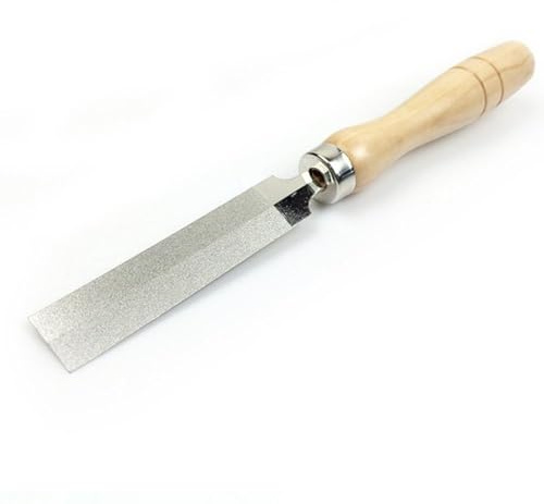 Lime losange diamantée, lime à bords revêtus de diamant, outils de façonnage à la main avec poignée en bois pour métal, pierre, bois (10,2 cm)
