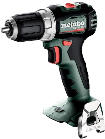 metabo BS 18 L BL Akku-Bohrschrauber, 18V Brushless Bohrer mit metaBOX | 65 Nm Drehmoment, 40 mm Bohr-Durchmesser, ohne Akku und Ladegerat, inkl. Schnellspannbohrfutter, Gurtelhaken und Bitdepot