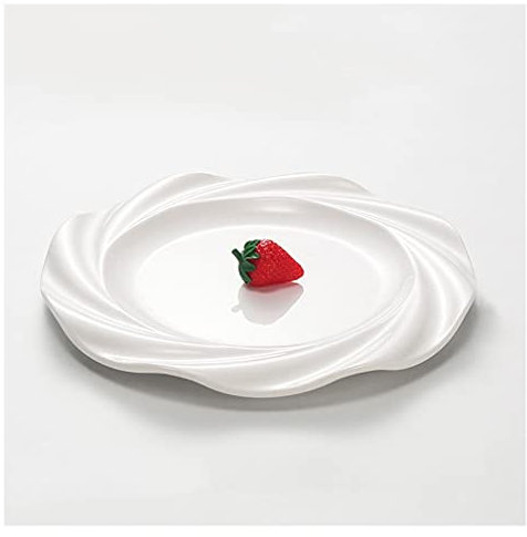 TVSKWMRQ Melamine Dinner Plates 9.88inch White Dinnerware Dishes for Indoor and Outdoor Use Break-Resistant (Size : 9.88INCH)