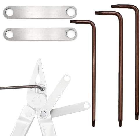 Terixe Skiftnyckelsats för Leatherman multiverktyg – innehåller 2 st 304 rostfria räfflade skiftnycklar, 2 S2 stål T10-nycklar, 1 S2 stål T8-nyckel – perfekt komplement till Leatherman