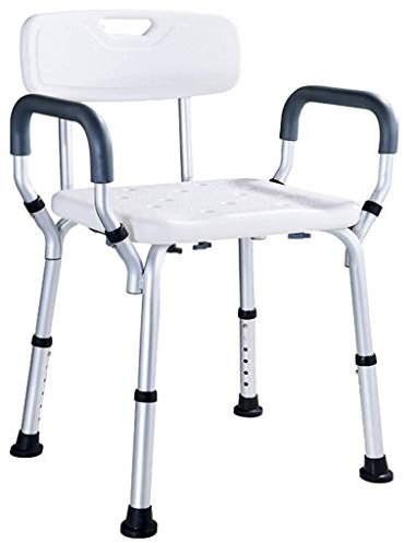 Sgabello da doccia, sedile per vasca da bagno, con braccioli e schienale imbottiti, ideale per vasche da bagno, supporto per disabili (C)
