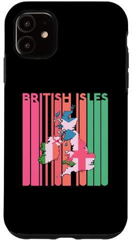 Coque pour iPhone 11 Carte rétro des îles britanniques, mer, Irlande, Écosse, Pays de Galles, Angleterre