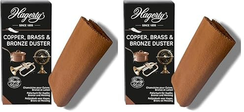 Hagerty Copper, Brass & Bronze Duster Chiffon pour Le cuivre, Le Laiton et Le Bronze 36 x 55 cm I Chamoisine imprégnée 100% Coton I Nettoyage antioxydant I Idéal pour polir, Nettoyer et Entretenir