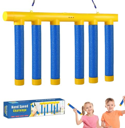 Catching Sticks Game, Falling Sticks Catching Game, Stick Drop Reaction Training Toy, 3 Falling Speeds Adjustable, Hand-Eye Coordination Educational Agility Sensory Toy (Blue)