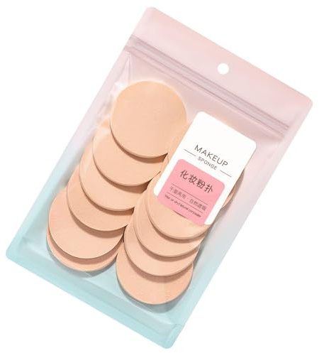 Lot de 12 éponges rondes en mousse souple pour maquillage et nettoyage du visage
