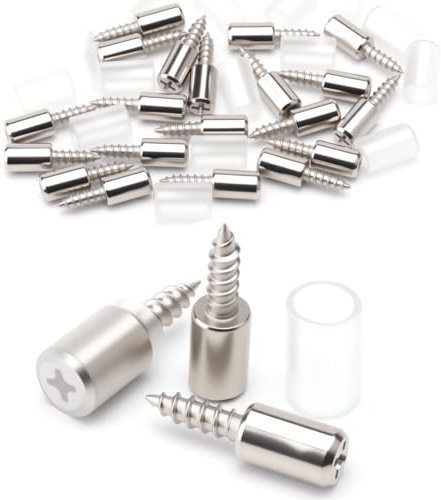 APOMOONS 20 pezzi reggimensola, reggi mensola armadio con protezione in gomma, perni per mensole reggi mensola ferramenta per mobili, vite autofilettante per armadi mobili guardaroba