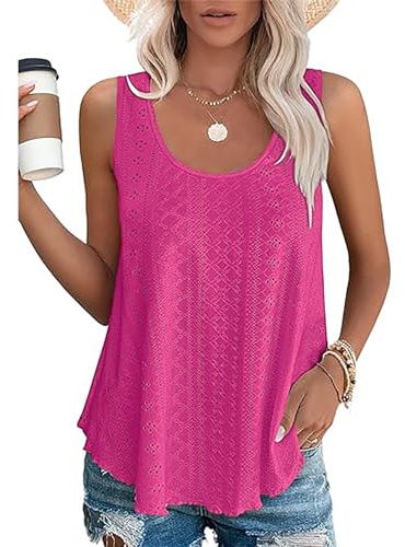 GRECERELLE Elegantes Damenlässiges Strick-Top - Elegante, ärmellose Bluse mit Rundhalsausschnitt für EIN lässiges Outfit Urlaub am Strand (Rosa, XL)